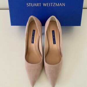 (LIKE NEW ) STUART WEITZMAN - LEIGH 95 - SUEDE - BABY PINK - PUMPS - SIZE 5.5